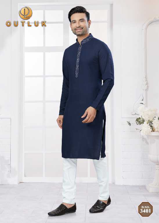 Outluk Wedding Collection Vol-34 Wholesale Kurta Pajama Collection Series Embroidery Kurta with Polo Pant