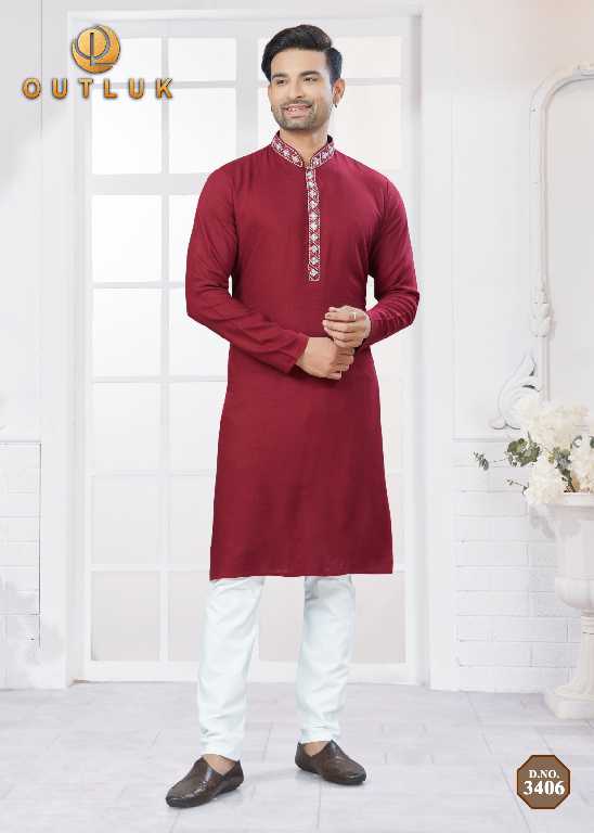 Outluk Wedding Collection Vol-34 Wholesale Kurta Pajama Collection Series Embroidery Kurta with Polo Pant