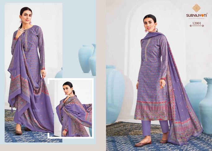 suryajyoti pushpa vol 12 modal discharge print unique dress for ladies
