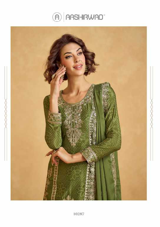 aashirwad creation tanvi chinon silk exclusive full stitch plazzo suit for women