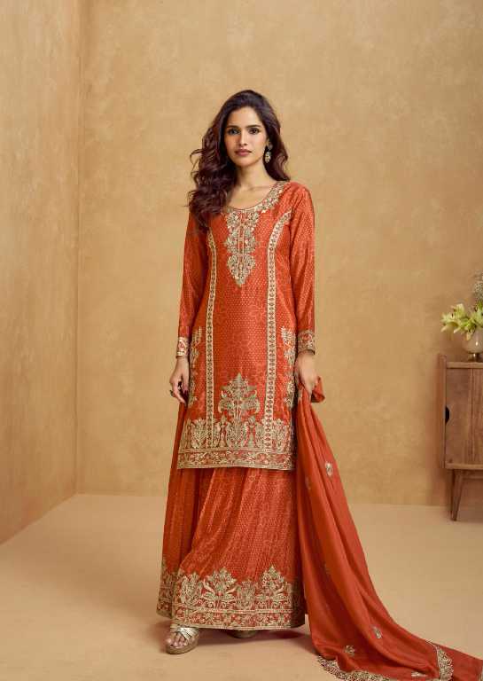 aashirwad creation tanvi chinon silk exclusive full stitch plazzo suit for women