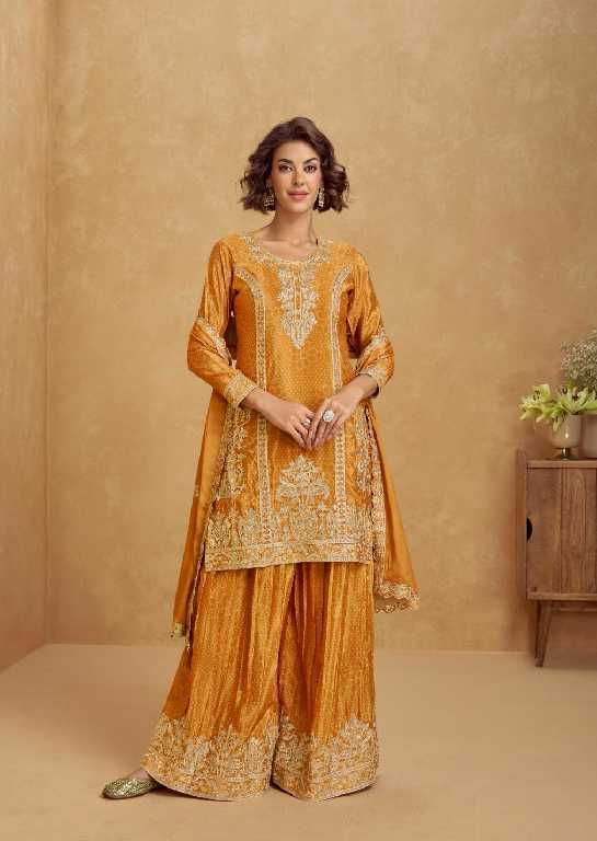 aashirwad creation tanvi chinon silk exclusive full stitch plazzo suit for women