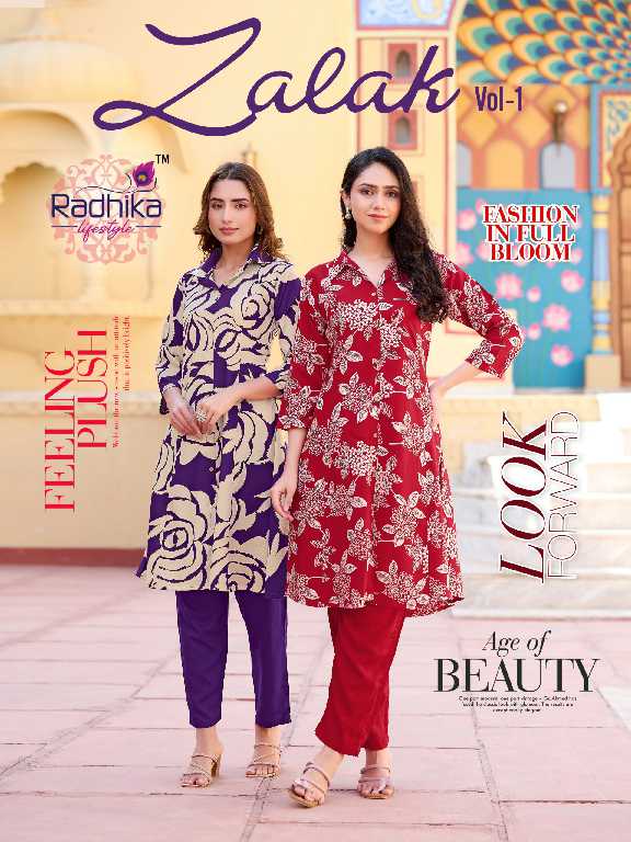 radhika lifestyle zalak vol 1 rayon readymade big size co-ord sets