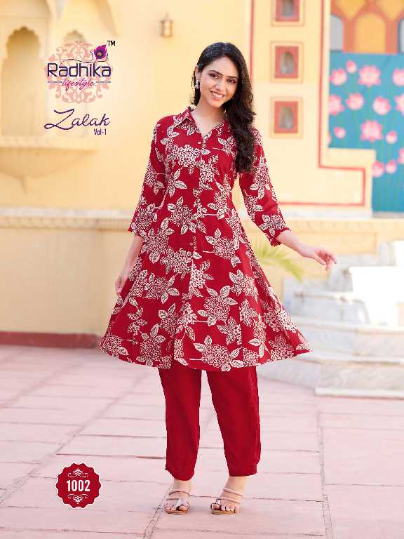 radhika lifestyle zalak vol 1 rayon readymade big size co-ord sets