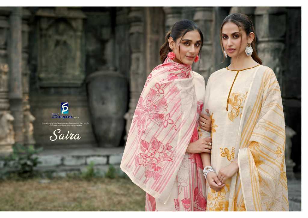 Sargam Saira Wholesale Pure Linen With Hand Work Dress Material