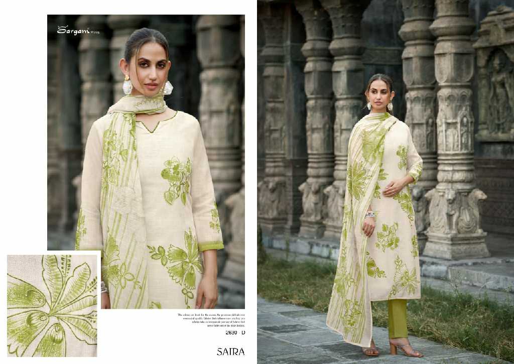 Sargam Saira Wholesale Pure Linen With Hand Work Dress Material