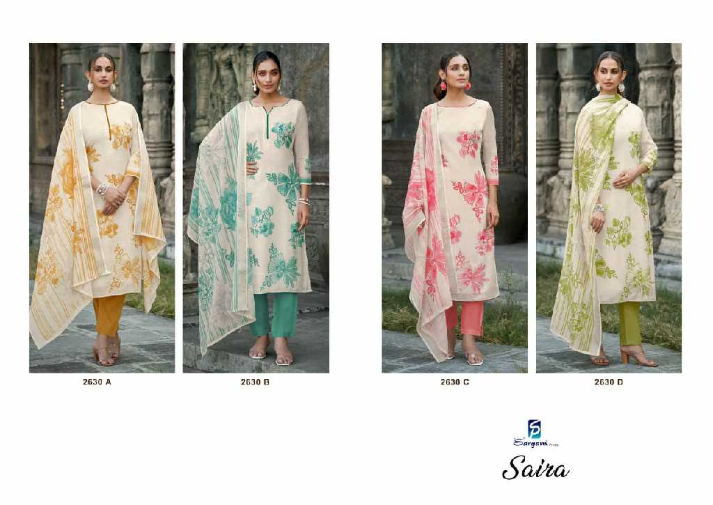 Sargam Saira Wholesale Pure Linen With Hand Work Dress Material