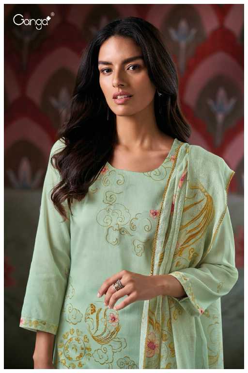 Ganga Gladys S3424 Wholesale Cotton Dobby With Hand Embroidery Work Salwar Suits