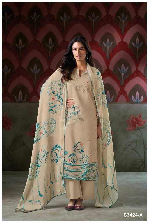 Ganga Gladys S3424 Wholesale Cotton Dobby With Hand Embroidery Work Salwar Suits