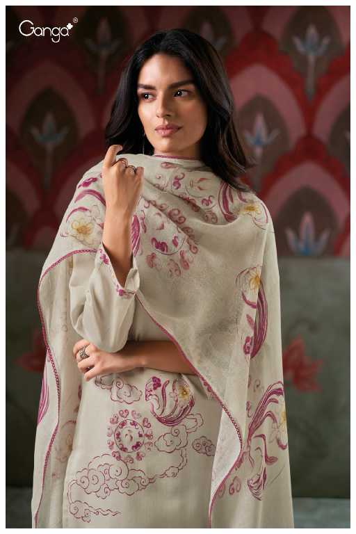 Ganga Gladys S3424 Wholesale Cotton Dobby With Hand Embroidery Work Salwar Suits