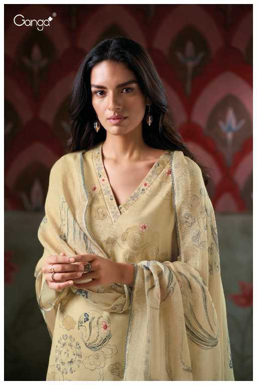 Ganga Gladys S3424 Wholesale Cotton Dobby With Hand Embroidery Work Salwar Suits