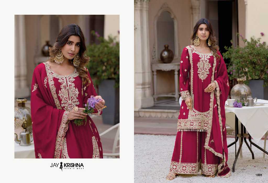 Jay Krishna By Your Choice Readymade Vol-1 Wholesale Heavy Chinon Readymade Suits