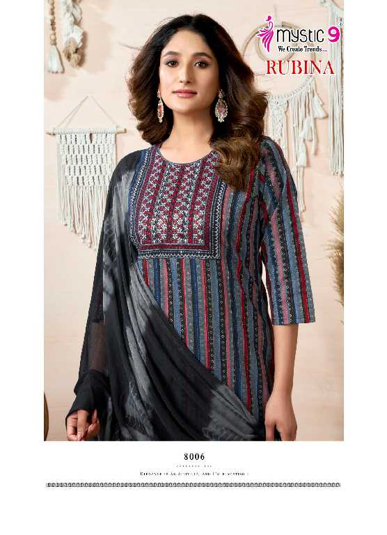 Mystic 9 Rubina Vol-8 Wholesale Straight Cut Kurti With Pant And Dupatta
