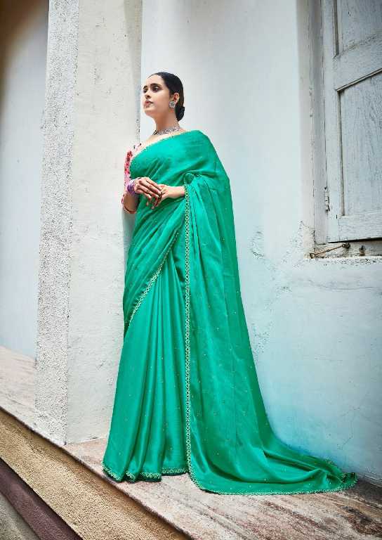 Kashvi Ruby Wholesale Moss With Diamond Work Party Wear Indian Sarees
