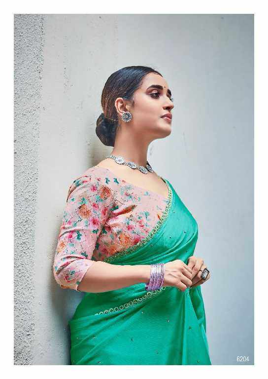 Kashvi Ruby Wholesale Moss With Diamond Work Party Wear Indian Sarees