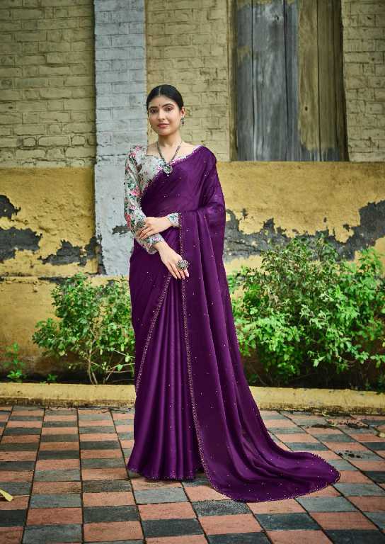 Kashvi Ruby Wholesale Moss With Diamond Work Party Wear Indian Sarees