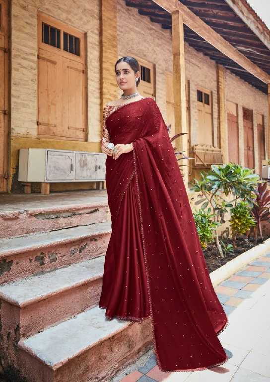 Kashvi Ruby Wholesale Moss With Diamond Work Party Wear Indian Sarees