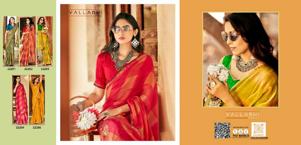 Vallabhi Karuna Vol-4 Wholesale Chiffon With Abstract Print Sarees