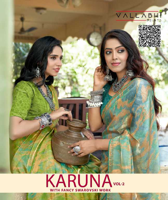 Vallabhi Karuna Vol-2 Wholesale Chiffon With Abstract Print Sarees