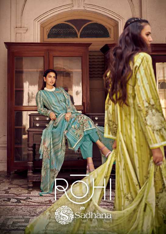Sadhana Rohi Wholesale Pure Lawn Cotton With Fancy Work Salwar Suits