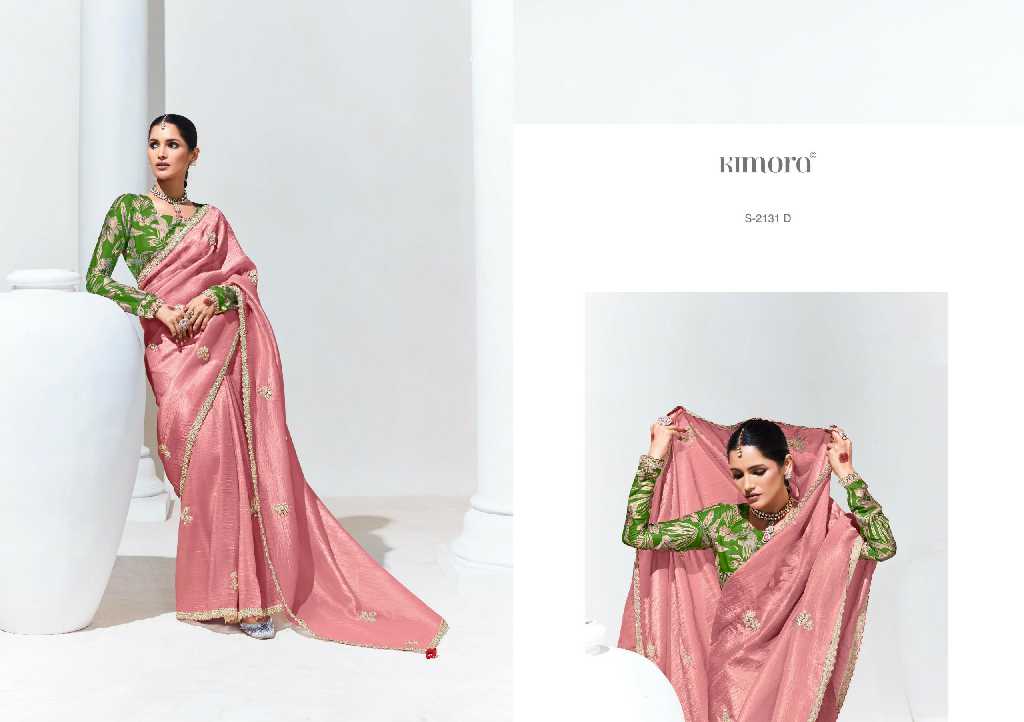 Kimora Rangat S-2131 Colour Wholesale Glass Tissue Party Wear Sarees
