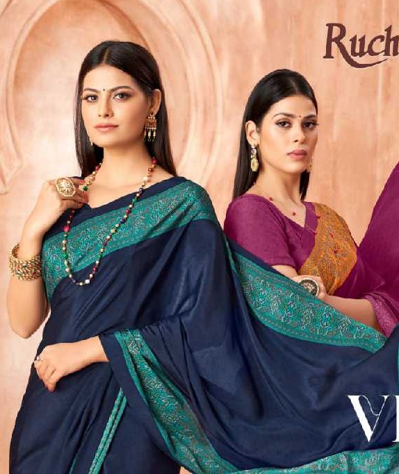RUCHI VIVANTA SILK VOL 41 SILK CREPE PRINTED SARIS AT BEST RATE