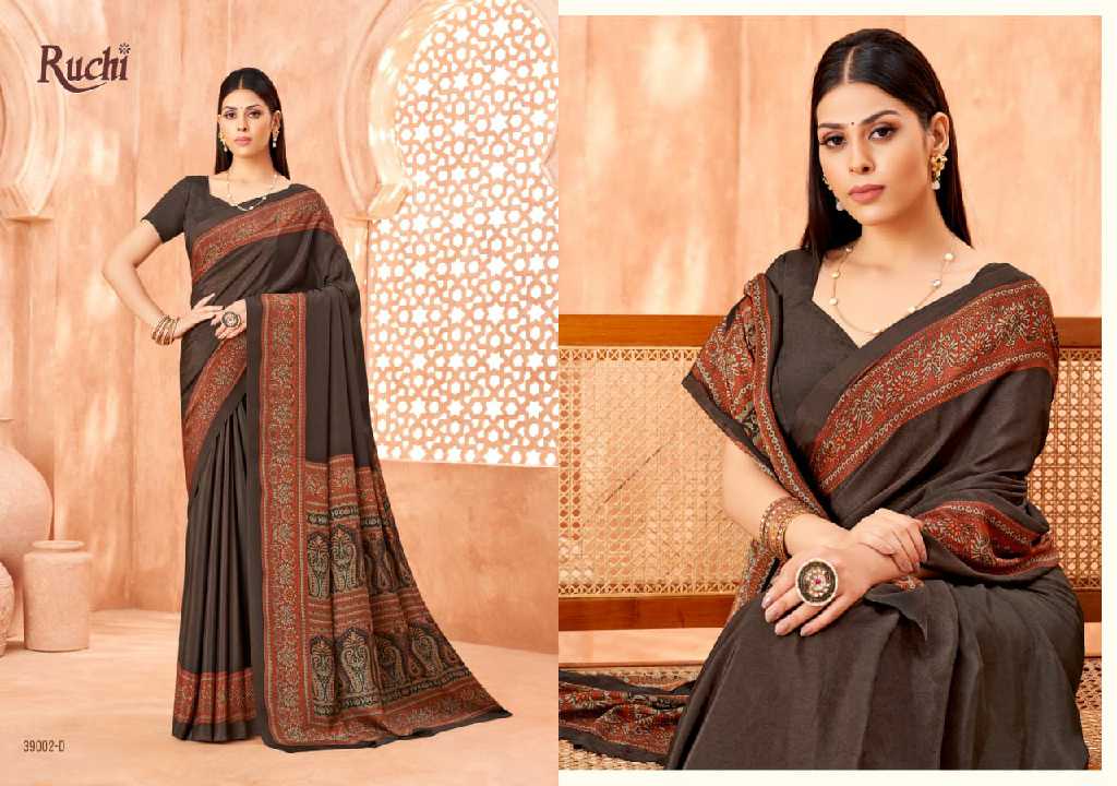 RUCHI VIVANTA SILK VOL 41 SILK CREPE PRINTED SARIS AT BEST RATE