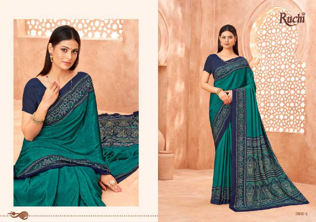 RUCHI VIVANTA SILK VOL 41 SILK CREPE PRINTED SARIS AT BEST RATE