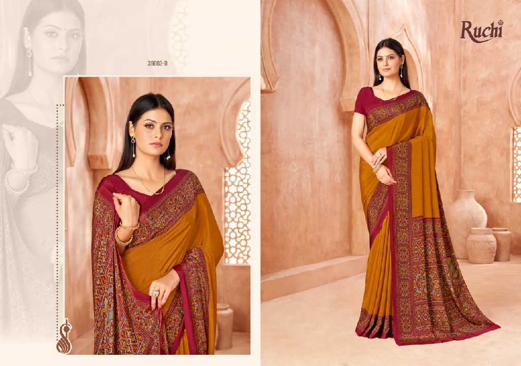RUCHI VIVANTA SILK VOL 41 SILK CREPE PRINTED SARIS AT BEST RATE