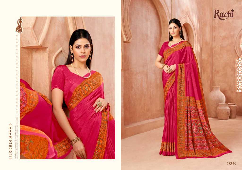 RUCHI VIVANTA SILK VOL 41 SILK CREPE PRINTED SARIS AT BEST RATE