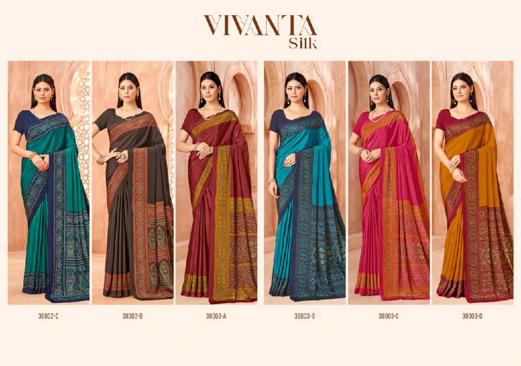 RUCHI VIVANTA SILK VOL 41 SILK CREPE PRINTED SARIS AT BEST RATE