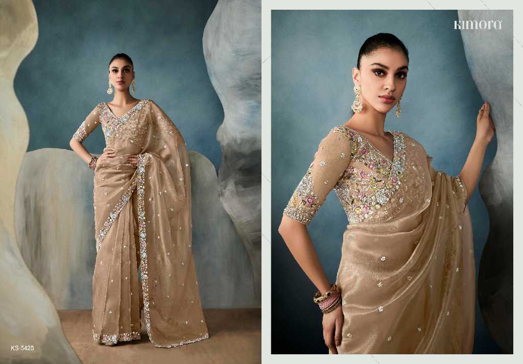 Kimora Premium Iconic Wholesale Satin With Handwork Designer Sarees