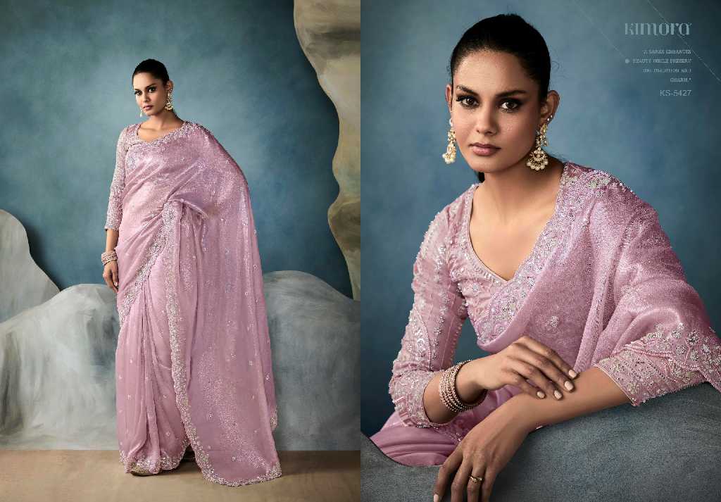Kimora Premium Iconic Wholesale Satin With Handwork Designer Sarees