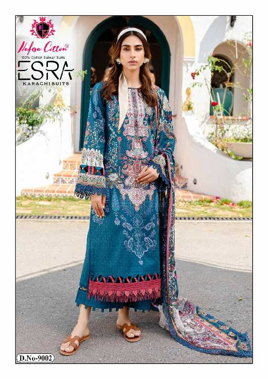 NAFISA COTTON ESRA KARACHI SUITS VOL 9 PAKISTANI CASUAL WEAR UNSTITCH SALAWAR KAMEEZ