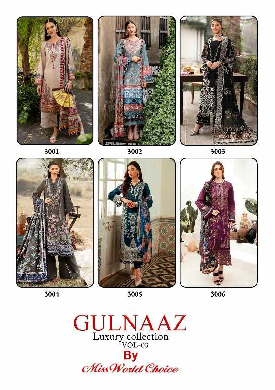 Miss World Choice Gulnaaz Vol-3 Wholesale Karachi Print Dress Material