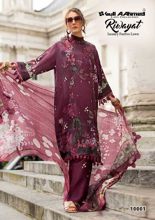 GULL AAHMED RIWAYAT VOL 10 PAKISTANI EID SPECIAL UNSTITCH SUIT