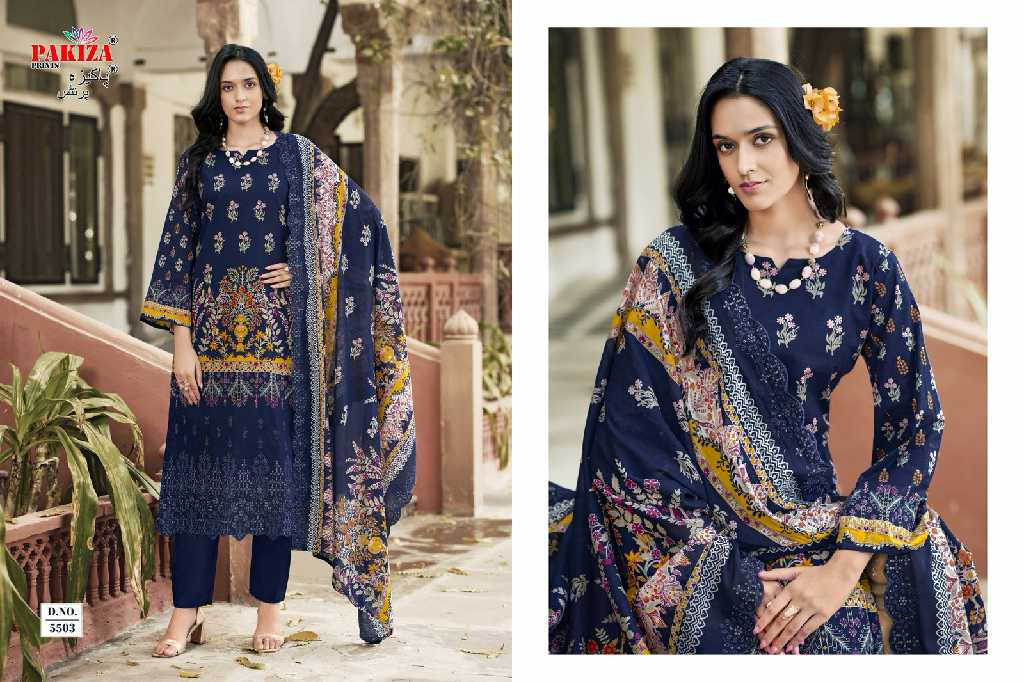 Pakiza Himsa Vol-55 Wholesale Lawn With Heavy Embroidery Work Dress Material
