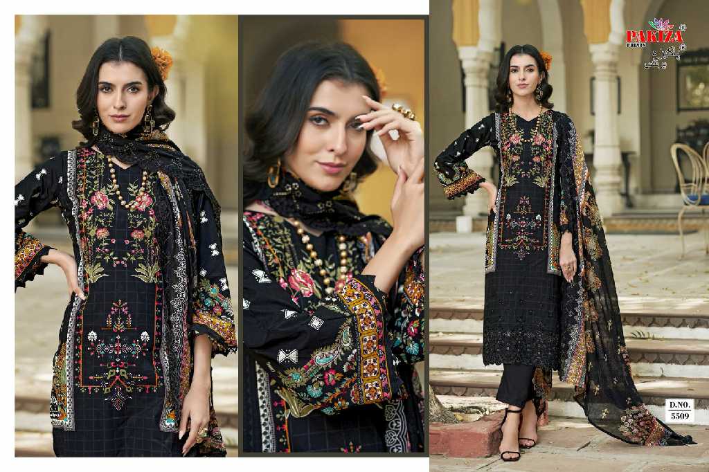 Pakiza Himsa Vol-55 Wholesale Lawn With Heavy Embroidery Work Dress Material