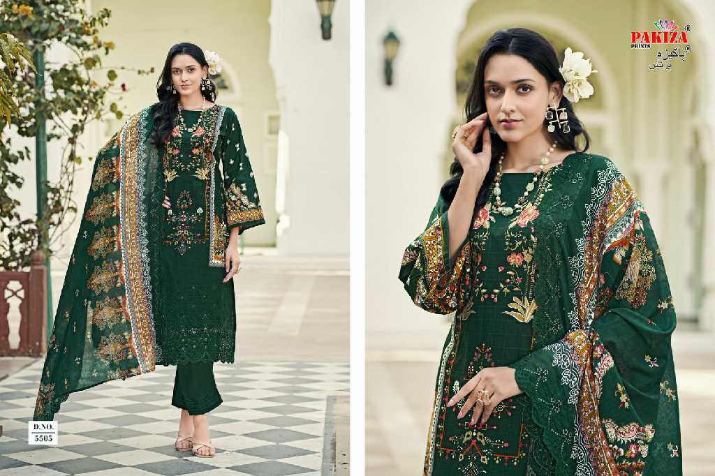 Pakiza Himsa Vol-55 Wholesale Lawn With Heavy Embroidery Work Dress Material