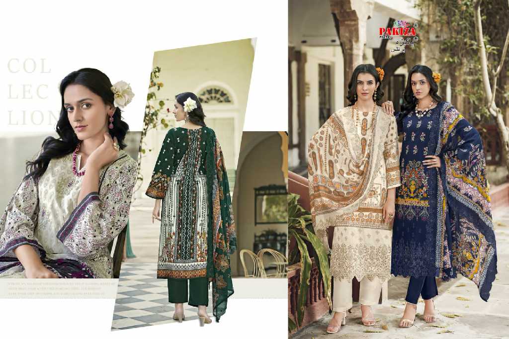Pakiza Himsa Vol-55 Wholesale Lawn With Heavy Embroidery Work Dress Material