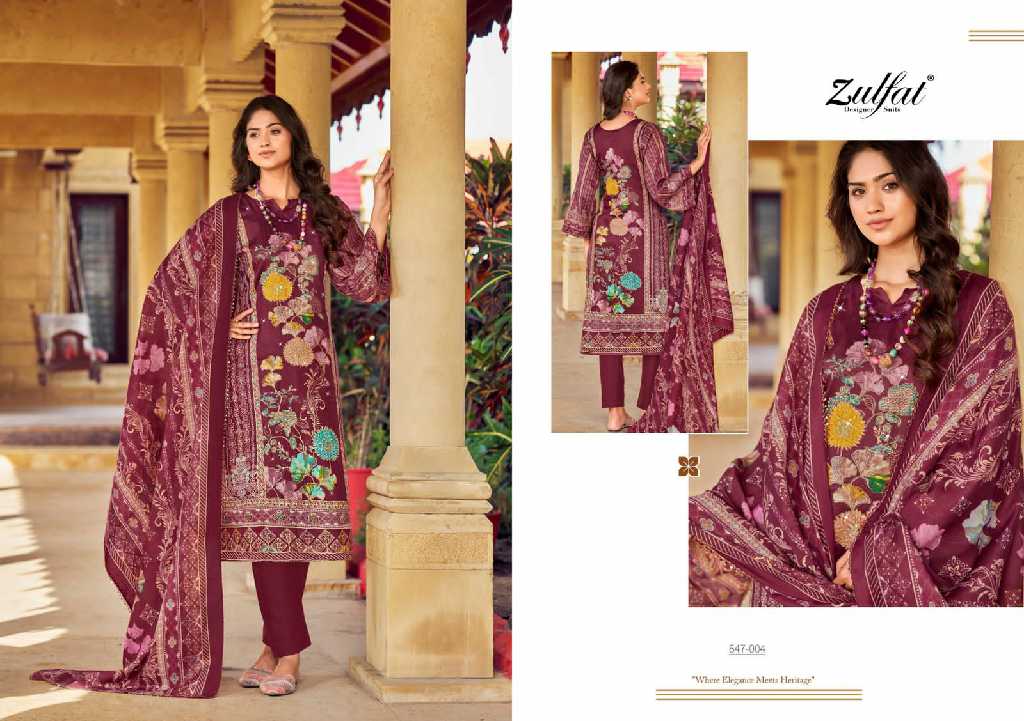 Zulfat Sangini Vol-6 Wholesale Pure Jam Cotton With Work Dress Material