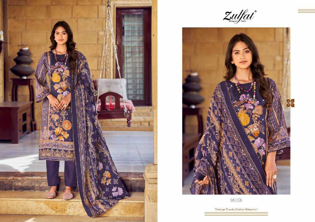 Zulfat Sangini Vol-6 Wholesale Pure Jam Cotton With Work Dress Material