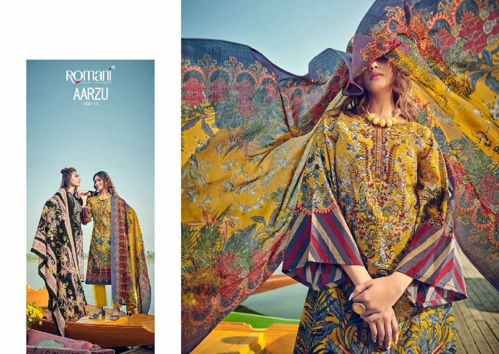 ROMANI PRESENTS AARZU VOL 15 HIT DESIGN SOFT COTTON PAKISTANI ETHNIC SALWAR SUIT
