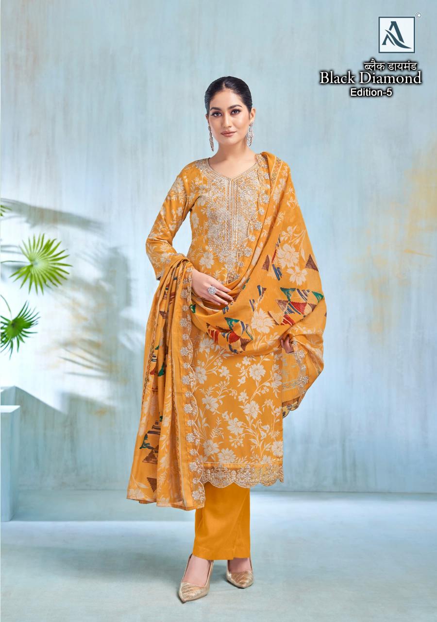 black diamond vol 5 by alok stylish look rayon pakistani ladies suits
