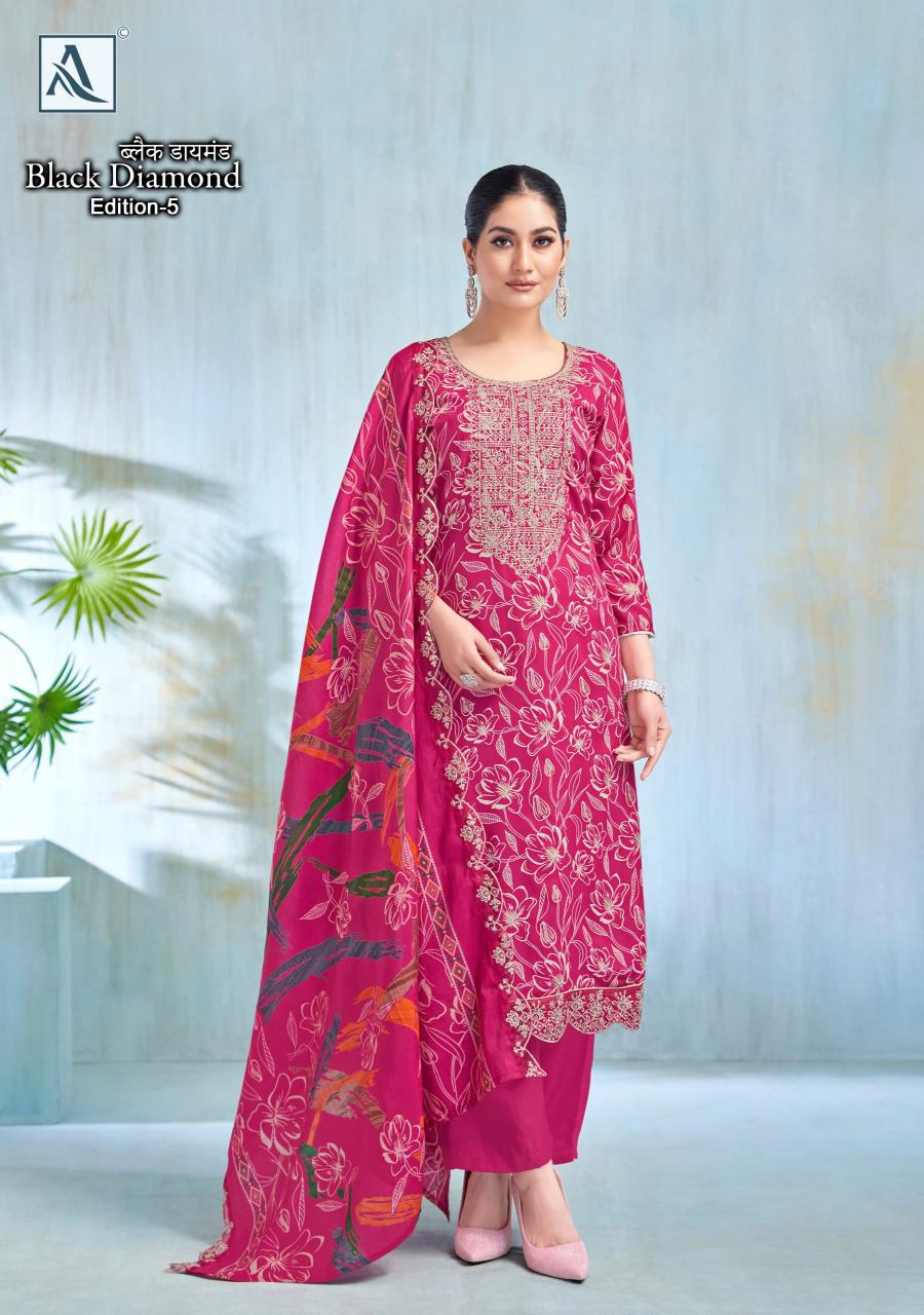 black diamond vol 5 by alok stylish look rayon pakistani ladies suits