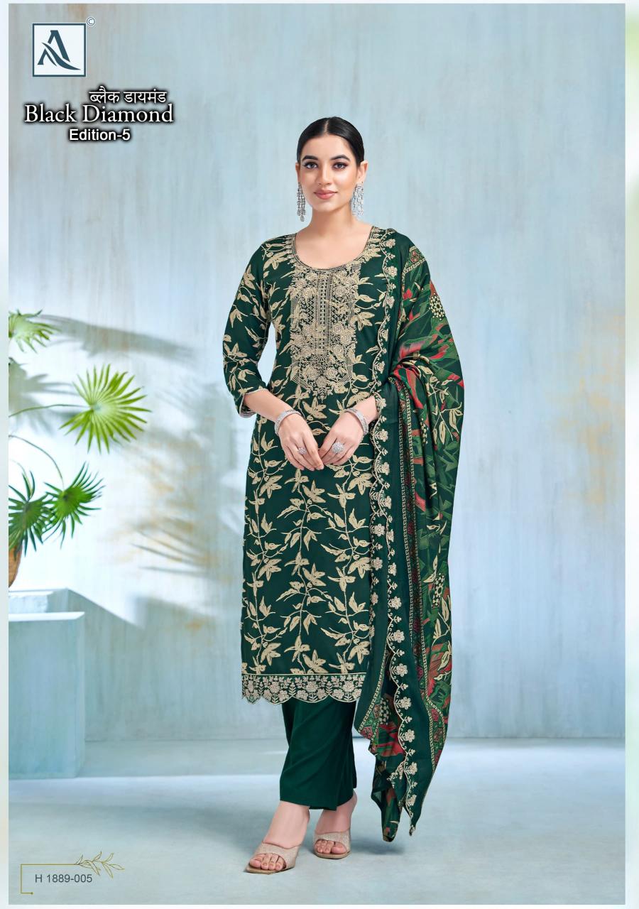 black diamond vol 5 by alok stylish look rayon pakistani ladies suits