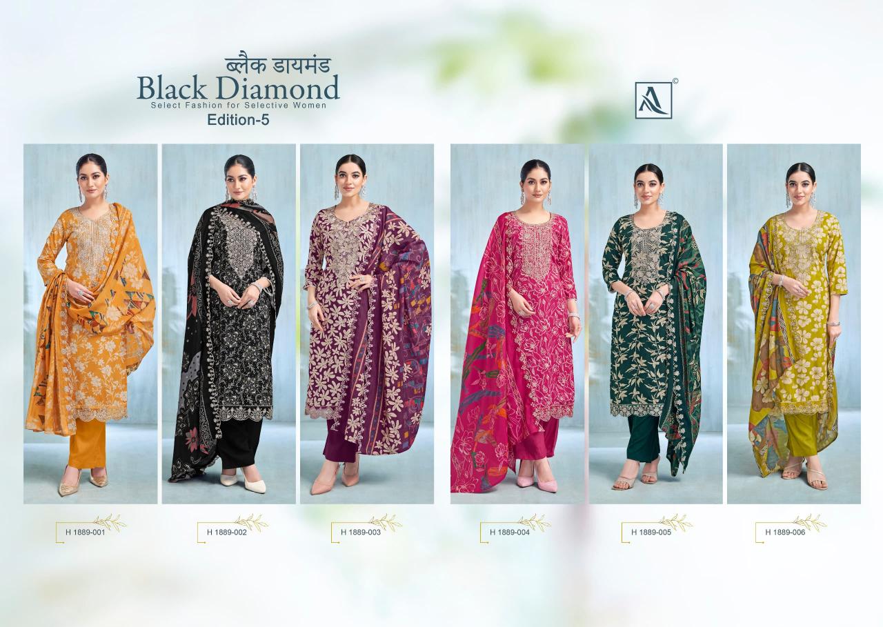 black diamond vol 5 by alok stylish look rayon pakistani ladies suits