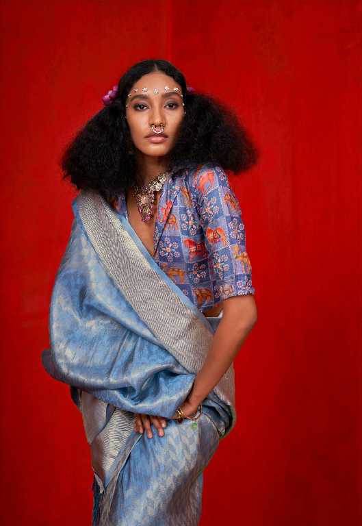rajtex kabaayaa viscose zari tissue handloom silk saree online