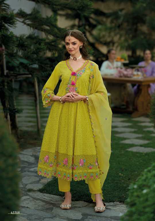 Kailee Nazm Wholesale Luxury Fancy Anarkali Print With Schiffli Pakistani Collection
