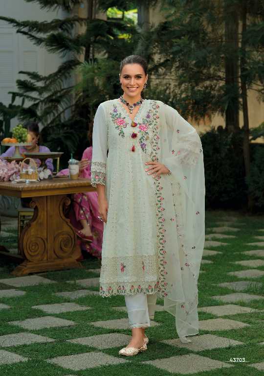 Kailee Nazm Wholesale Luxury Fancy Anarkali Print With Schiffli Pakistani Collection